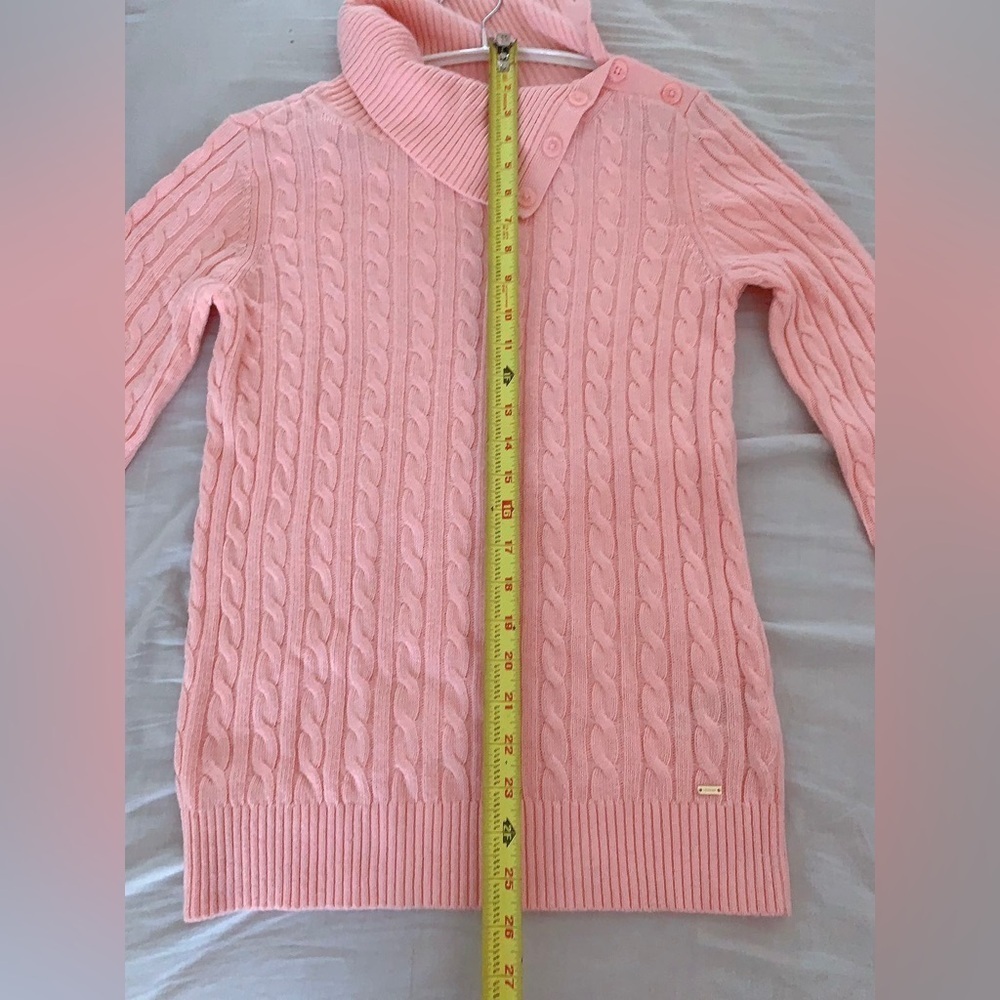 Tommy Hilfiger Women Long Sleeve pink color Turtle‎ Mock Neck Pullover Sweater M - Picture 7 of 8